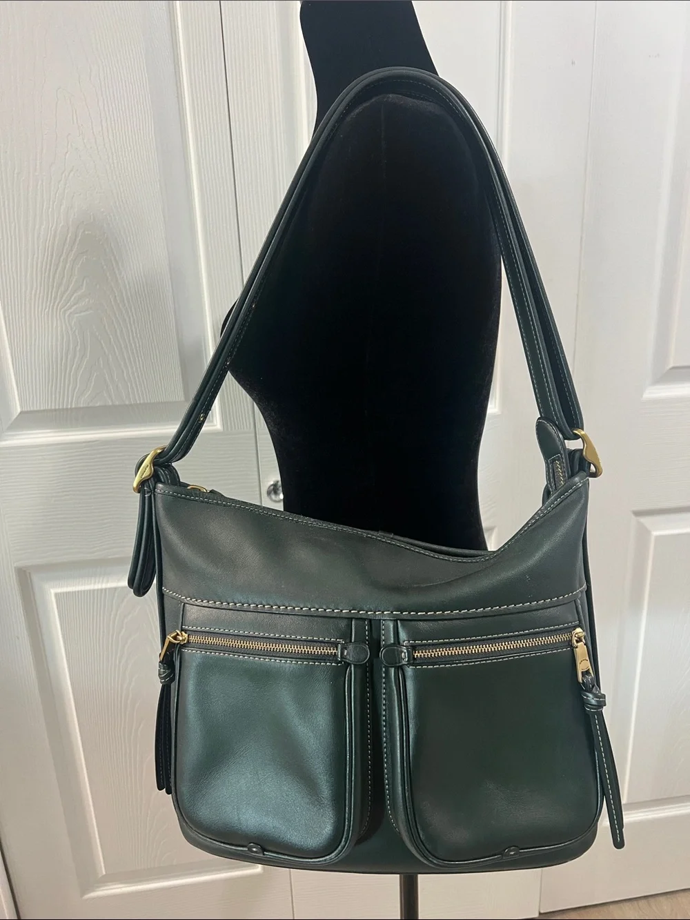 COACH Andie Forest Green Glovetanned Leather Tote - Picture 2 of 14